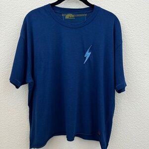 Aviator Nation tee shirt / Bolt Embroidery Boyfriend Tee / Royal Blue - Size XL